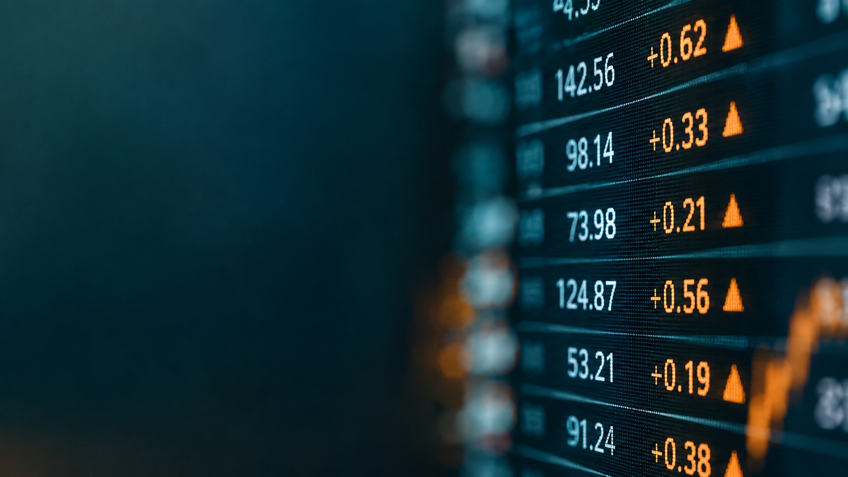 Macro close up of a price ticker display with tiny price increments highlighted